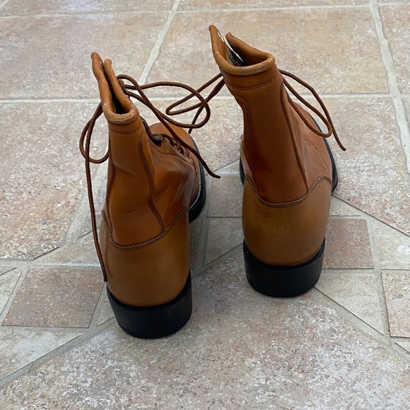 Ariat Brown Leather Lace Up Boots - Picture 6 of 7